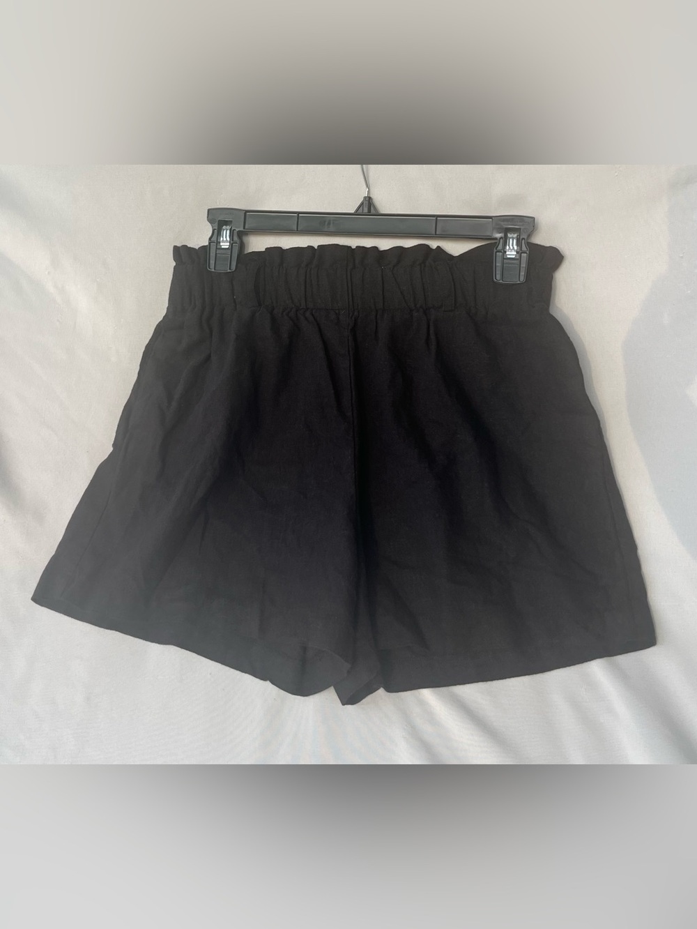 Double Zero Black High-Waist Paperbag Shorts